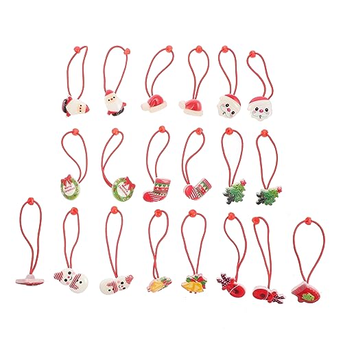 DOITOOL 10 Paar Weihnachtsstirnband Weihnachts-Sankt-Haarseil Weihnachtsbaum-Haargummis kinder haarschmuck haarband set Haarbänder Haargummis für Kleinkinder frisur halter baby haargummis von DOITOOL