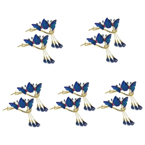 DOITOOL 10 Stk Schmetterling bestickte Haarspange Schmetterlinge Haarspangen Tintenfischhut Haarnadeln mit Strasssteinen japanische Haarnadel Feenschmuck für Frauen Schmetterlinge Clips von DOITOOL
