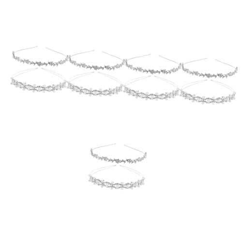 DOITOOL 10 Stk Strass-perlen-stirnband Brautkopfschmuck Für Die Hochzeit Glänzendes Stirnband Strass-kopfschmuck Mädchen Stirnbänder Perlenstirnband Brautbedarf Strasssteine Metall Kind von DOITOOL