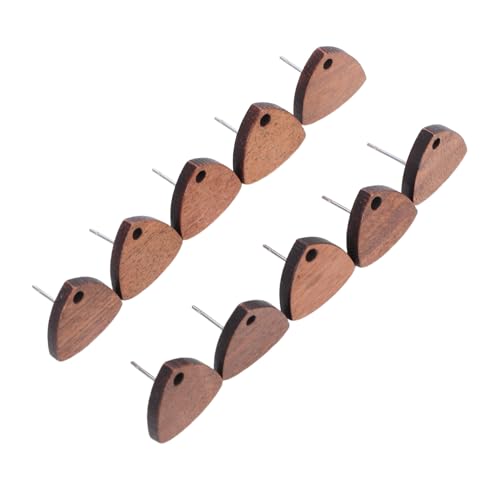 DOITOOL 10 Stück Teiliges Holz Ohrstecker Dreieck Form Leicht und Langlebig Handpoliert für Damen Schmuck DIY Zubehör für Alltag und Besondere Anlässe von DOITOOL