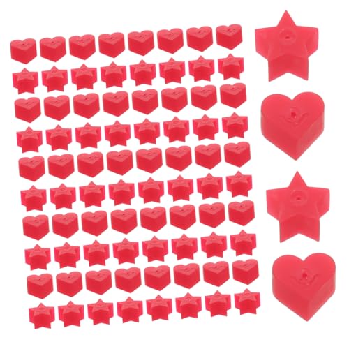 DOITOOL 100 Stück Silikon Ohrstecker Stopper Herzform Rot und Sternform Rot Ersatz Ohrring Rückseiten Langlebige Flexible Ohrschmuck Verschlüsse für Damen und Jugendliche von DOITOOL