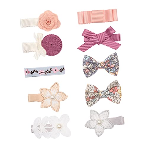 DOITOOL 10st Blumen-haarspangen-set Mädchen Haarnadel Haarnadeln Aus Perlenspitze Blumenset Für Kinder Florale Haaraccessoires Kinderanzug Kopfbedeckung Japanisch Und Koreanisch Baby Stoff von DOITOOL