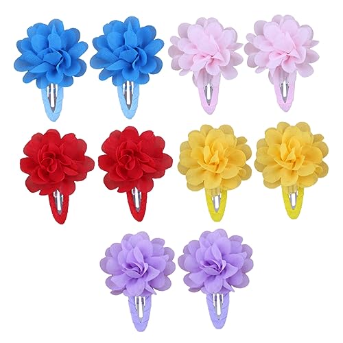 DOITOOL 10St Haarschmuck für Frauen Blumenhaarspangen für Frauen Chiffon-Haarnadel Kinderhaarspangen für Mädchen Haarklammer schöne Haaraccessoires Blumen-Haarnadel die Blumen Ausgabekarte von DOITOOL