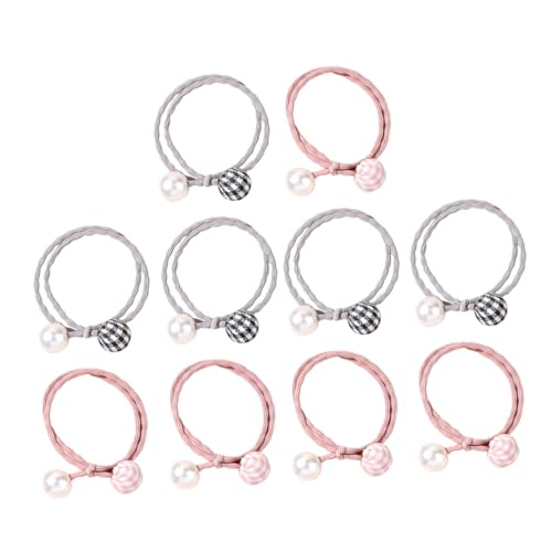 DOITOOL 10st Haarseil Perle Haargummi Haarring Armbänder Dreadlock-haargummi Haargummi Aus Satin Bogen Haargummis Perlenhaarband Tiara Locken Gummiband Mädchen Krawatte von DOITOOL