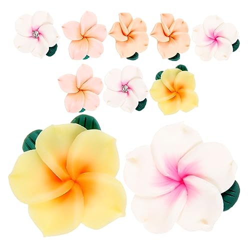 DOITOOL 10St florale Haarspange Blumendekorationen Haarspange Haarnadel Haar Klammern Simulation Blumenschmuck Blumenzauber Patch Lehmblume Ei Frangipani 3d Lieferungen Polymer-Ton von DOITOOL