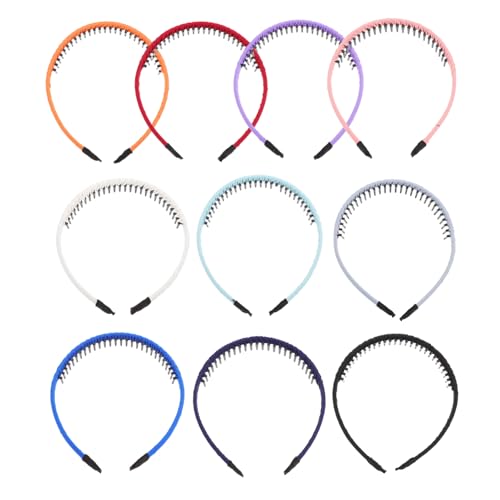 DOITOOL 10St Stoff dünnes Stirnband Zähne rutschfeste stirnband Nicht- slip kamm zähne haarbänder Zähne stirnband hairband haarschmuck einfach Kopfbedeckung Ausgabekarte Damen Harz von DOITOOL