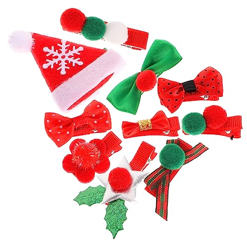 DOITOOL 10St Weihnachtshaarspangen Kindermütze für Mädchen festliche Alligator-Haarspangen kinder haarschmuck cute hair clips Weihnachtsmützen Haarnadel Haargriff Haarklammern Pailletten von DOITOOL