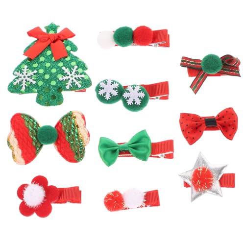 DOITOOL 10St Weihnachtshaarspangen für Kinder Party-Haarschmuck Weihnachtsmädchen Haarspange Weihnachtsbaumschleifen Haarklammer Weihnachtsclips für Haare Weihnachtsspange von DOITOOL