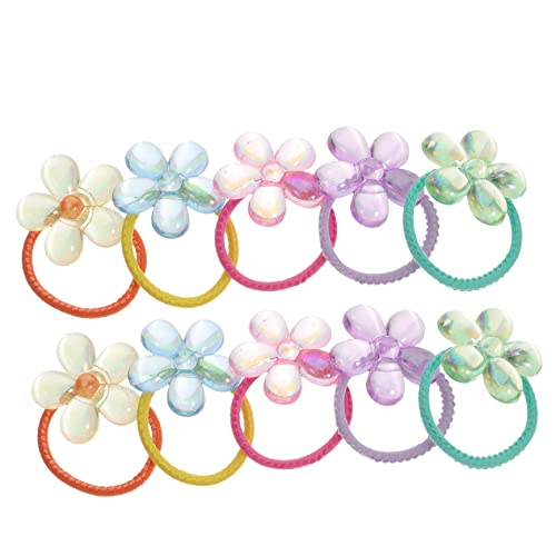 DOITOOL 10st Haargummi Kleine Haargummis Boho-haar-armbänder Blumenhaarseile Haarband Gummi Haarschleifen Haarschmuck Für Kleinkinder Haarbänder Haarring Elastizität Mädchen von DOITOOL