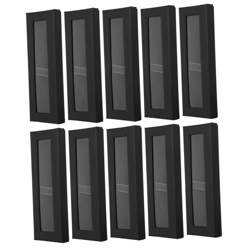 DOITOOL 10stücke Schwarze Stifteverpackungsbox Mit Deckel Stifthülle Schachtel Mit Sichtfenster Leere Geschenkbox Organizer Für Schmuck Und Kleine Gegenstände Geburtstagsbox von DOITOOL