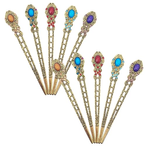 DOITOOL 10stücke Vintage Haarstäbchen Mit Strass Für Frauen Chinesische Haarstäbe Im Retro-stil Haarstyling-accessoires Für Verschiedene Anlässe von DOITOOL