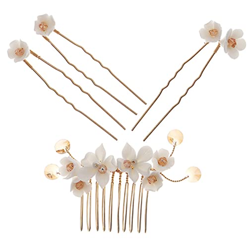 DOITOOL 12 Stk Blumen seithaar kamm Haarspangen Haarklammer haarschmuck Haarnadel Braut Haarstock Frauen Haargabel Haarknotenstäbchen Koreanisch Brötchen einstellen Stift Damen Keramik von DOITOOL
