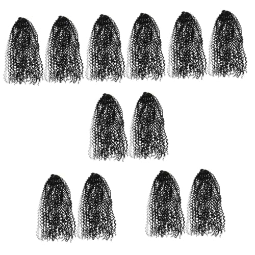 DOITOOL 12 Stk Dreadlocks-Perücke lockige Echthaarperücke Naturhaarperücken für schwarze Frauen Häkelnadel geflochtenes Haar häkeln Haarverlängerung flechten Göttin Feder von DOITOOL