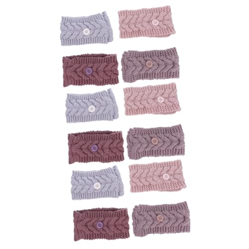 DOITOOL 12 Stk Knopf Wollstirnband Gesichtsmake- up- Stirnband. Sportgestricktes Stirnband elastisches stirnband elastische haargummi Pflege Maske Kopfbedeckung Zubehör Krankenschwester von DOITOOL