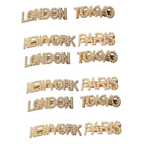 DOITOOL 12 Stk künstlich Haarspangen modische Haarspange Strass dekorative Stifte buchstabenperlen Haarschmuck Haarnadeln Modellieren Knopf Kopfbedeckung Mädchen von DOITOOL