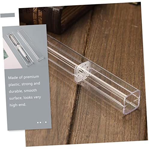 DOITOOL 12 Stück Teiliges Transparentes Rechteckiges Federmäppchen aus Robustem Kunststoff Verschleißfestes Tragbares Stiftetui für Einfache Organisation und Sichere Aufbewahrung von von DOITOOL