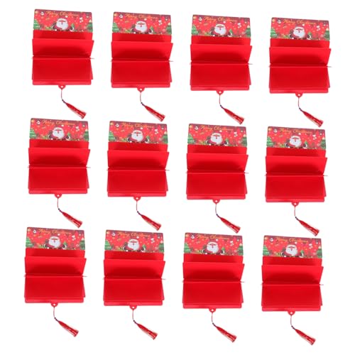 DOITOOL 12 Stück Weihnachts Rote Umschläge Geldumschläge Geldgeschenkhalter Festlicher Kartenhalter Geldgeschenkideen DIY Bargeldhalter Geldgeschenk Weihnachtsgeldhalter von DOITOOL