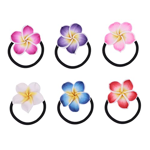DOITOOL 12stücke Blüten-haarbänder Aus Keramik Frangipani Haarseile Schwarz Blumen-haarschmuck Für Frauen Und Mädchen Plumeria Haardekoration Für Jeden Anlass von DOITOOL