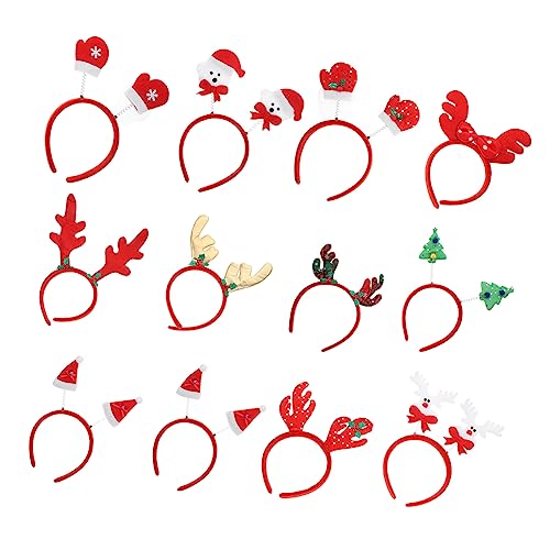 DOITOOL 12St Weihnachtsstirnband christmas haarreif christmas headband Tiara Geschenk Haarreif aus Elchhorn Kopfschmuck Erwachsener schmücken Requisiten Kopfbedeckung Kind Haarring Plastik von DOITOOL