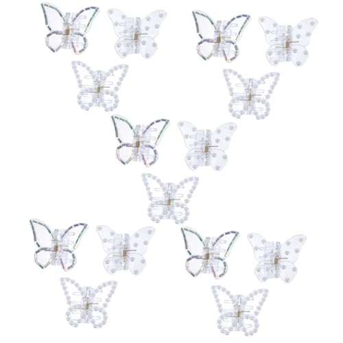 DOITOOL 15 Stk Strass Schmetterling Haarspange Haarspangen mit Strass Krallenclips für Haare Haar Klammern Haarklammer Haarklemmen einzigartige Haarspangen Mädchen Klauenclip Hinterkopf von DOITOOL