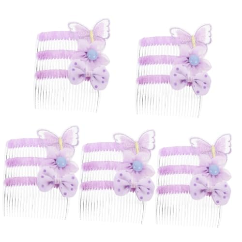 DOITOOL 15 Stk Tüll Haarspange Blumenverzierungen Mädchen Haarschmuck Haarkämme für Damen Accessoires feines Haar die Blumen Tuch umwickeln Kind Violett von DOITOOL