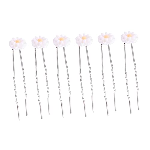 DOITOOL 16St Blumenhaarnadeln aus Harz Freundschaftsgeschenke für Frauen Haarklammer haarschmuck Harzblumenhaar Gänseblümchen-Haar-Accessoires Perle Harz U-Clip von DOITOOL