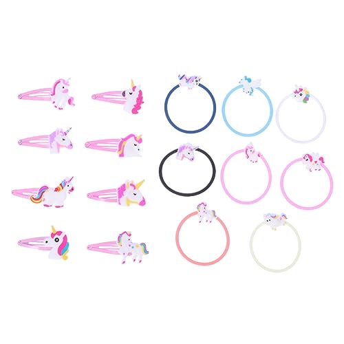 DOITOOL 16St einhorn haar Pferdeschwanzhalter für Mädchen schnappen Haarklammer haarschmuck Einhorn-Armband Haarband weiches Gummi schmücken Ausgabekarte Haarnadel Kleine von DOITOOL