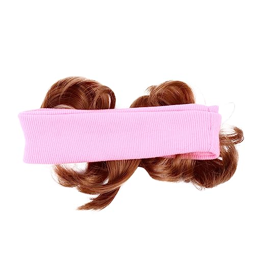 DOITOOL 1stk Kinderperücke Stirnband Haarkrapfen Donut-haarperücken Für Kinder Stirnbänder Für Kinder Stirnband Auf Perücke Tiara Chemische Faser Rosa Schal Mädchen Baby von DOITOOL