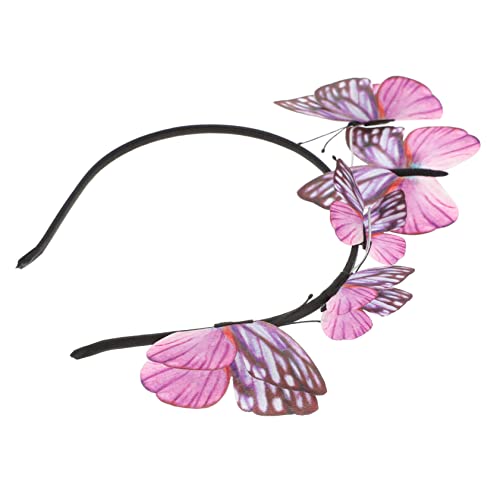 DOITOOL 1Stk haarreif flamingo damen Schmetterlinge Fee haarschmuck Haarspangen Haarreifen für Mädchen Schmetterlings-Haarband Mode Hut Steckbrett Frau Krone Rosa von DOITOOL