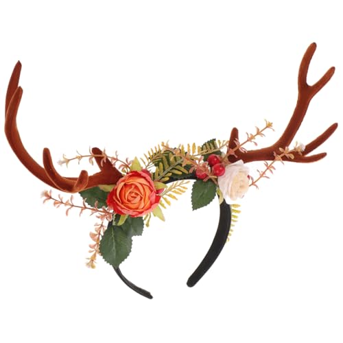 DOITOOL 1Stk Beflocktes Elch-Stirnband weihnachtsdeko weihnachts haarreif Arabisches Ölparfüm Weihnachtshaarband Haargummi Tiara Weihnachtskopfbedeckungen Haarreifen Kleidung Beere von DOITOOL