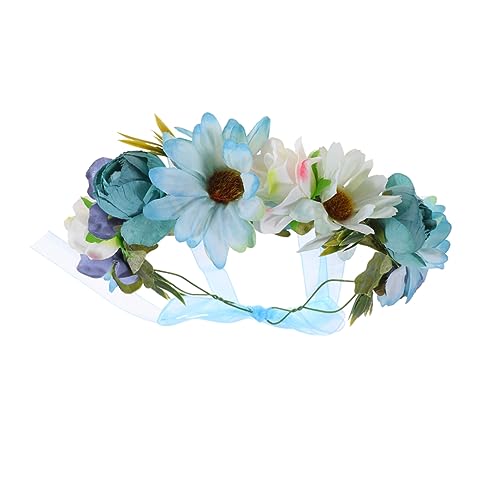 DOITOOL 1Stk Blumengirlande Blumenkranz Krone Hochzeit Stirnband Blumen- haarschmuck Haargummi Tiara Haarreifen floraler Haarreif Perle Haarmaske Blumenkopfschmuck Kopfbedeckung Kind von DOITOOL