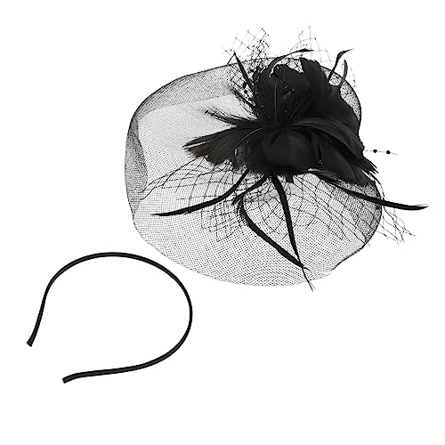 DOITOOL 1Stk Feder Stirnband Mesh-Stirnband-Schleier Fascinators Hüte für Frauen Teeparty Hut Haarbänder Tiara dekorative Halloween-Haarreifen Gaze-Haarreifen Abschlussball Kleidung bilden von DOITOOL