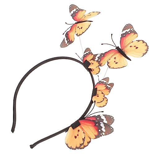 DOITOOL 1Stk Flapper-Stirnband Schmetterlings-Kopfbedeckungen Haargummis Haarklammer Haarreifen für Mädchen Schmetterlings-Haarband Tarnung der Stoff Schlüsselanhänger Hut von DOITOOL