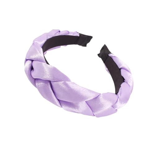 DOITOOL 1Stk dickes breites Stirnband Vintage gepolsterter Haarreifen gepolstertes Stirnband Spa-Stirnband Haarreif Satin gewebtes haarschmuck Jahrgang Kopfbedeckung Schal Damen Violett von DOITOOL