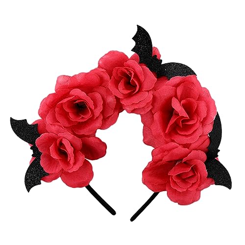 DOITOOL 1Stk Halloween-Stirnband haarschmuck Kleidung Kopfbedeckung Rose Damen rot von DOITOOL