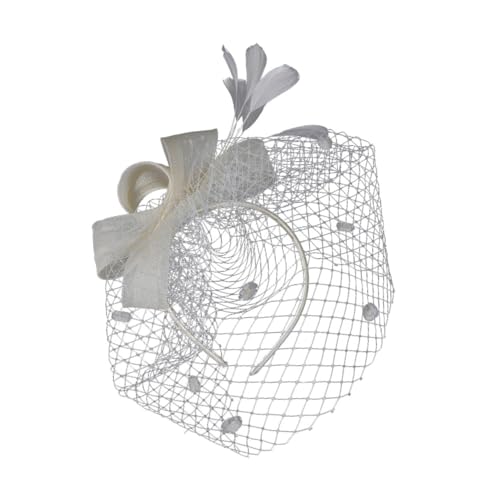 DOITOOL 1Stk Mesh-Kopf- Hochzeitshüte für Damen Feder Haarnadel Haarspangen Stirnband Tiara Kopfschmuck für die Braut Party-Kopfschmuck Europäisch und amerikanisch Kopfbedeckung Hut von DOITOOL