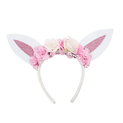 DOITOOL 1stk Hasenblumen-stirnband Hasenhaarreifen Kaninchenhut Für Die Osterparty Performance-haarband Cosplay-partybevorzugung Hochzeit Stirnband Osterkopfschmuck Mädchen Stirnband von DOITOOL