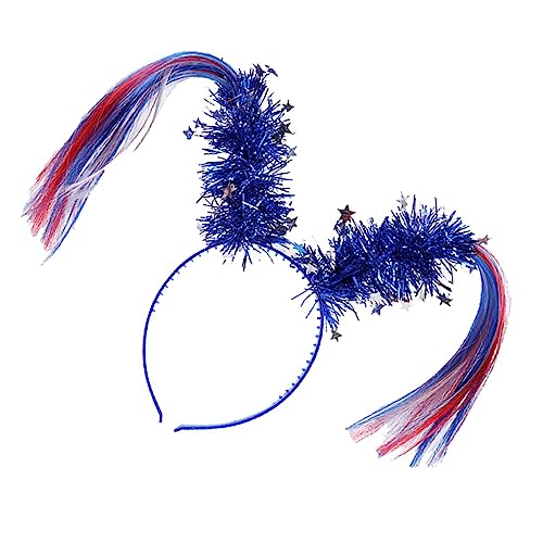 DOITOOL 1stk Pferdeschwanz-stirnband Make-up-stirnband Weihnachtshaarband Rote Verzierungen Haarbänder Für Frauen Cosplay-kopfschmuck Patriotischer Kopf Bopper Kleidung Bilden Plastik von DOITOOL