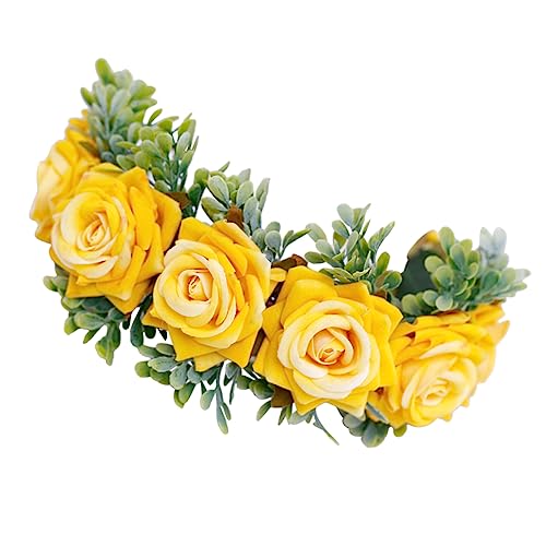 DOITOOL 1Stk Rosenblüten-Stirnband reisebesteck türschienen reiniger Blumenkopfschmuck Rose Haarband haarschmuck Halloween Umstandsmode Kleid Kranz Strandresort Kopfbedeckung von DOITOOL