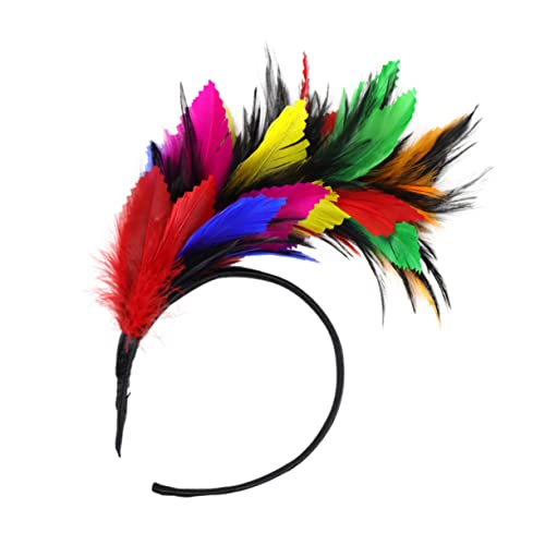 DOITOOL 1Stk Bunte Feder Stirnbänder dekorative Stirnbänder Accessoires für Mädchen Haargummis Haarband frauen kopfschmuck Kopfbedeckungen für Urlaubspartys Anmut Stirnband Schal schmücken von DOITOOL