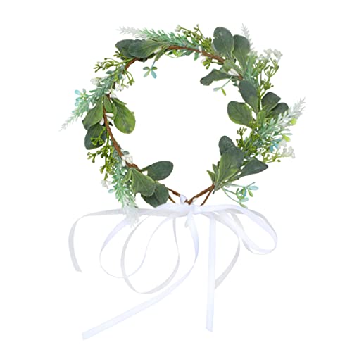 DOITOOL 1stk Haargummis Blumenmädchen Haarschmuck Perlenhaarrebe Haarband Stirnband Haarbänder Für Damen Stirnbänder Party-blumen-stirnband Tiara Strand Weinblätter Hochzeit von DOITOOL