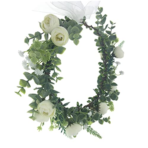 DOITOOL 1Stk Blumengirlande Haargirlande Haarschmuck Blumenstirnbänder floraler Kopfschmuck Tiara Brautkopfbedeckung Hochzeit Haarband Haarreifen Hochzeitskleid das Foto Urlaub Weiß von DOITOOL