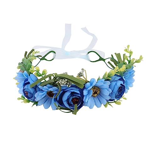 DOITOOL 1stk Hochzeitsblume Stirnband Baby Blumen Stirnband Hochzeitsblumengirlande Rosenblumenkopfschmuck Kopfbedeckung Für Brautblumen Rosenwurz Brautjungfer Blütenkopf Einstellbar von DOITOOL