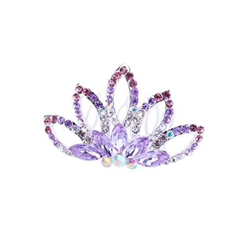 DOITOOL 1Stk Haarkamm mit Strass Kämme für Frauen farbige Haarspangen haarschmuck Tiara Hochzeitskamm Kopfschmuck für die Braut Koreanische Version Kopfbedeckung Haarnadel Fräulein Violett von DOITOOL