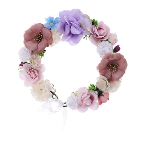 DOITOOL 1stk Kranz Haarschmuck Perlendekor Rosendekor Haarschmuck Aus Perlen Vintage Hochzeitsdeko Haarschmuck Für Blumenmädchen Mädchen Stirnbänder Kleid Braut Stirnband von DOITOOL