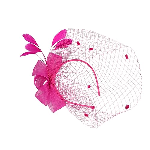 DOITOOL 1stk Mesh-kopf- Haarschmuck Derby-mützen Für Damen Fascinators Für Frauen-teeparty Hochzeitshüte Für Damen Damenhüte Mode Elegant Stirnband Feder Gittergewebe Braut von DOITOOL