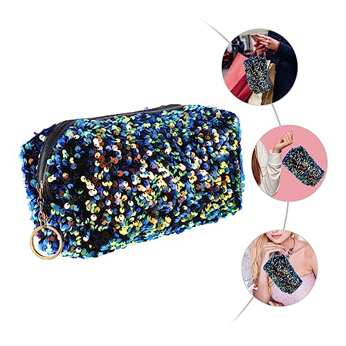 DOITOOL 1Stk Pailletten-Kosmetiktasche Frauen Reisen Kosmetiktasche kreative Federmäppchen Makeup Tasche Glitzer Make-up-Aufbewahrungstasche Kosmetik-Aufbewahrungstasche bilden Lipgloss von DOITOOL