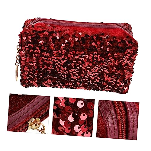 DOITOOL 1stk Pailletten-Kosmetiktasche Frauen Reisen Kosmetiktasche Kreative Federmäppchen Reise-Make-up-Organizer-Tasche Paillettentasche Funkeln Lipgloss Bilden Fräulein Oxford-Tuch von DOITOOL