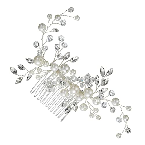 DOITOOL 1Stk Perlenkamm haarschmuck Hochzeit Haarspangen hochzeit braut kopfschmuck Tiara eleganter Kopfschmuck schöner Haarkamm Strasssteine Kopfbedeckung Requisiten Legierung von DOITOOL