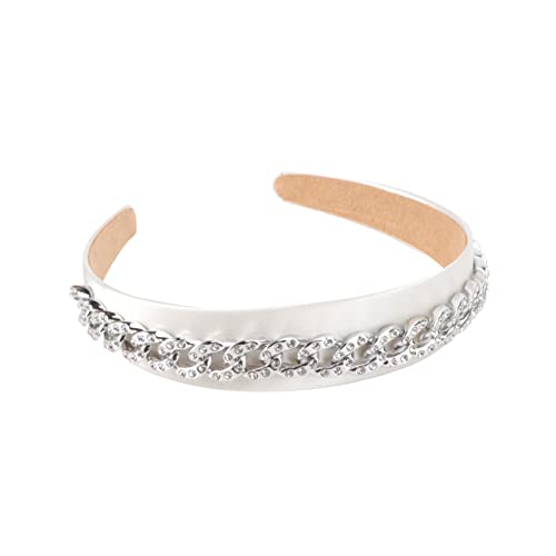 DOITOOL 1stk Stirnband Mit Metallkette Haarbänder Haarpflegezubehör Frauen Haarband Einfaches Haarband Haarverzierung Kopfschmuck Für Mädchen Strasssteine Die Kette Trend Weiß Fräulein von DOITOOL